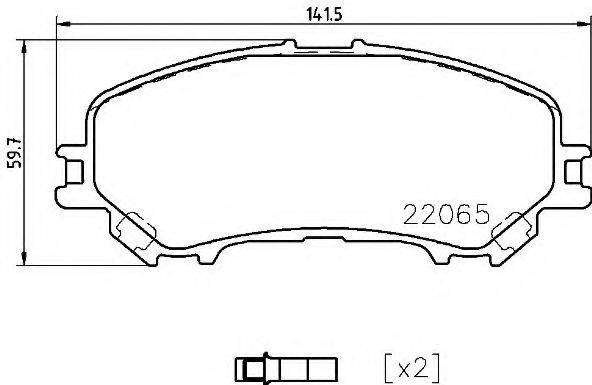 Комплект гальмівних колодок, дискове гальмо BREMBO P 56 099